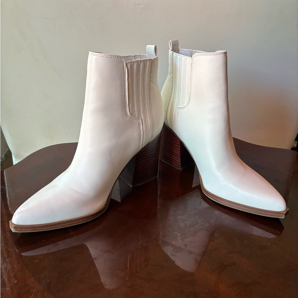 Marc Fisher Off-White Ankle Booties